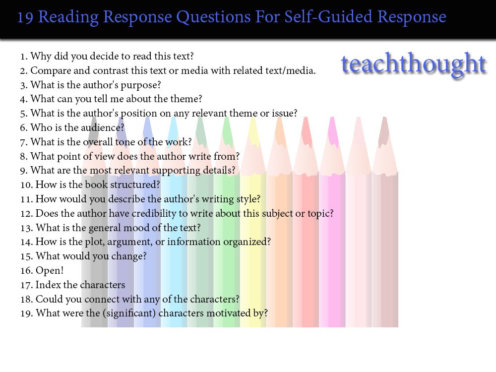 reading response questions that work with most texts
