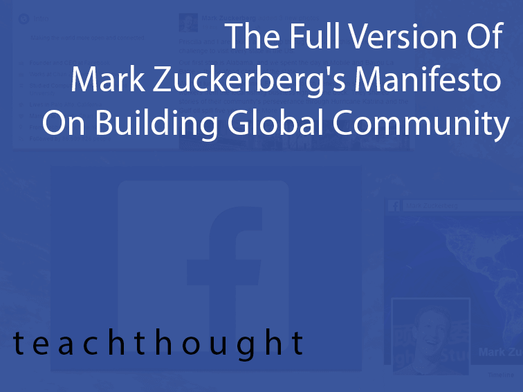 Mark Zuckerberg’s Manifesto On Building Global Community